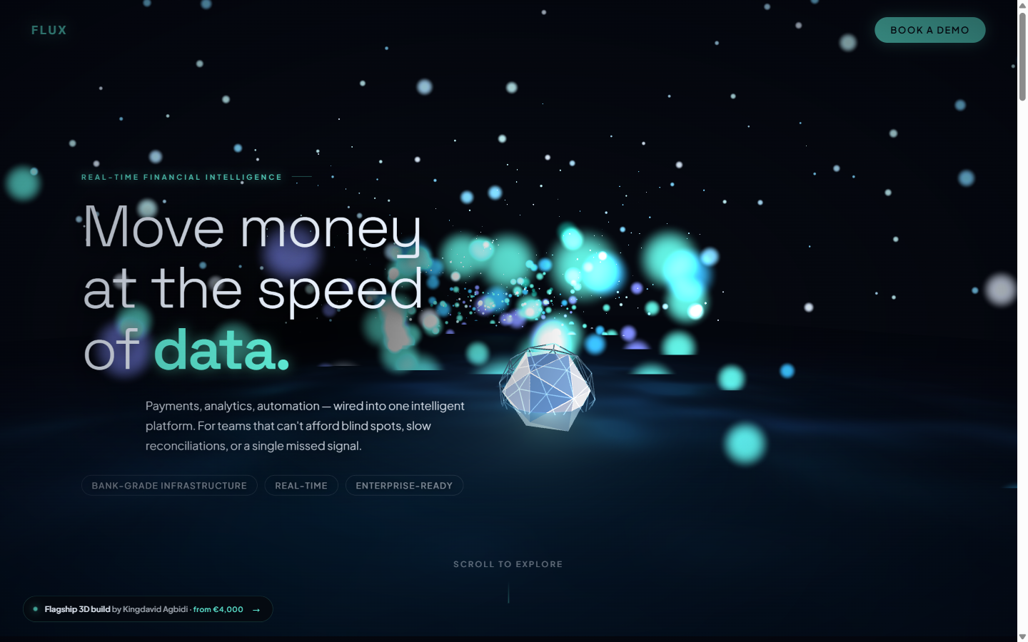 FLUX — immersive 3D fintech world